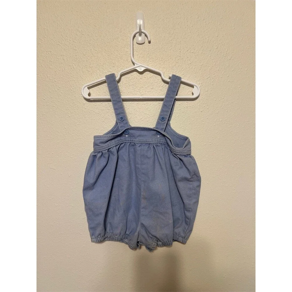 Vintage Carter’s Baby B'gosh Girls Romper Blue Bird & Flowers 12 Months